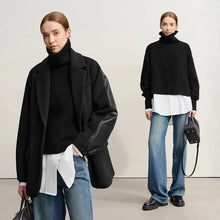 Women's Loose Turtleneck Pullover - Warm Winter Knit Sweater