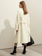 Women's Wool Mohair Long Coat - Double-Breasted Winter Overcoat