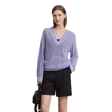 Women's V-Neck Knit Pullover - Minimalist Loose Autumn Top