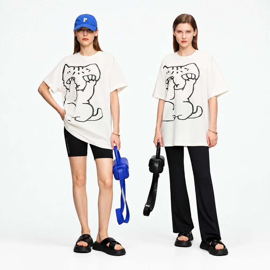 Minimalism Women's Art Print Loose Summer T-Shirt