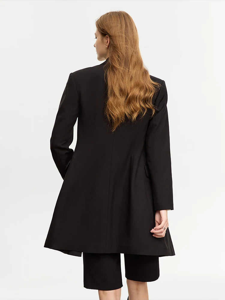 Women's Minimalist Slim Fit Blazer - Autumn Commuter Jacket