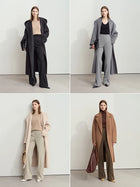 Women's High Waist Flared Slit Pants - Casual Winter Trousers