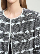 Women's Woolen Round Neck Jacket - Elegant Winter Loose Coat