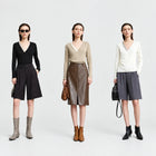 Women's V-Neck Slim Knit Sweater - Elegant Minimalist Office Pullover