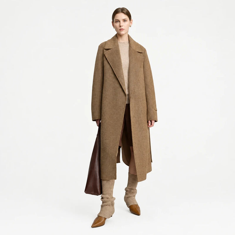 Women's Minimalist Wool & Cashmere Double-Sided Winter Coat