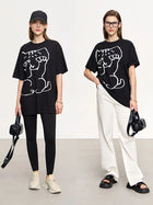 Minimalism Women's Art Print Loose Summer T-Shirt
