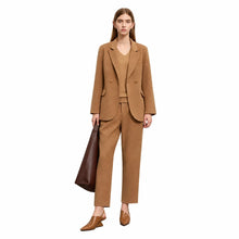 Minimalist Women's Woolen Belted Coat & Slim Casual Pants