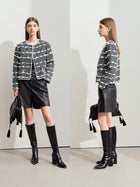 Women's Woolen Round Neck Jacket - Elegant Winter Loose Coat
