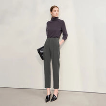 Women's Minimalist Commuter Cropped Pants - AMII Winter Casual Trousers