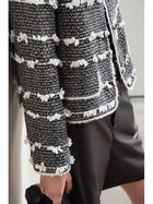 Women's Woolen Round Neck Jacket - Elegant Winter Loose Coat