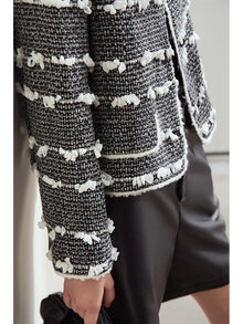 Women's Woolen Round Neck Jacket - Elegant Winter Loose Coat