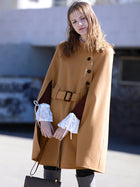French Retro Wool Cape Coat - Elegant Winter Outerwear