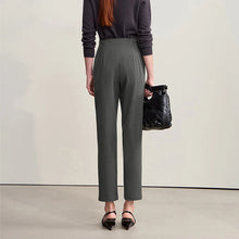Women's Minimalist Commuter Cropped Pants - AMII Winter Casual Trousers