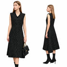 Minimalist V-Neck A-Line Midi Dress - Elegant Winter Style