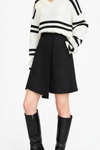 Asymmetrical A-Line Mini Skirt - Winter Office Lady Commuter Style
