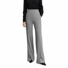 Women's High Waist Flared Slit Pants - Casual Winter Trousers