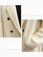 Women's Wool Mohair Long Coat - Double-Breasted Winter Overcoat