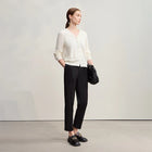 Women's Minimalist Commuter Cropped Pants - AMII Winter Casual Trousers