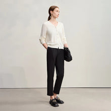 Women's Minimalist Commuter Cropped Pants - AMII Winter Casual Trousers