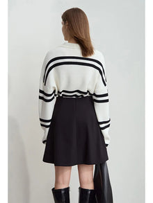 Asymmetrical A-Line Mini Skirt - Winter Office Lady Commuter Style